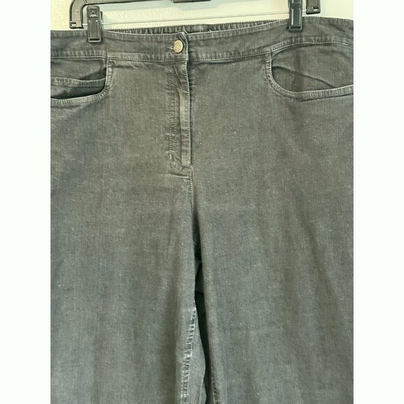 Vtg Eileen Fisher Women Denim Pants Sz 1X Charcoal Gray Straight Leg Minimalist - Picture 3 of 7
